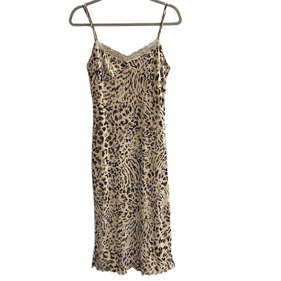 THIRTY / THIRTY Leopard Print Slip Dress Size Medium - Picture 2 of 9